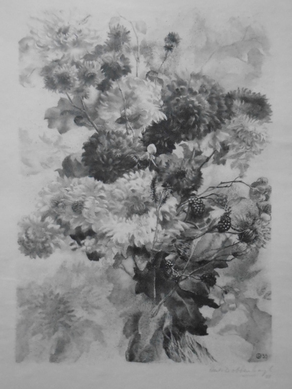 Aart van Dobbenburgh - litho - Boeket bloemen verkocht voor € 35!