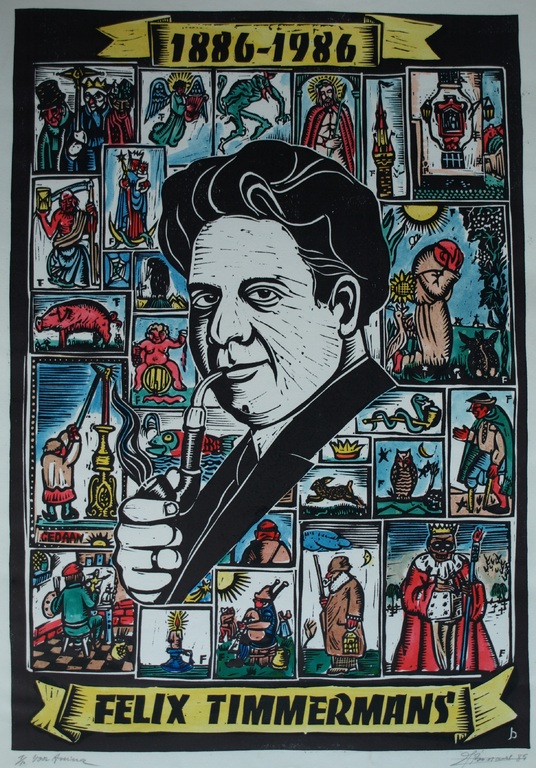 Jozef Bossaert : Houtsnede , Felix Timmermans – gesigneerd - 1985  kopen? Bied vanaf 1!