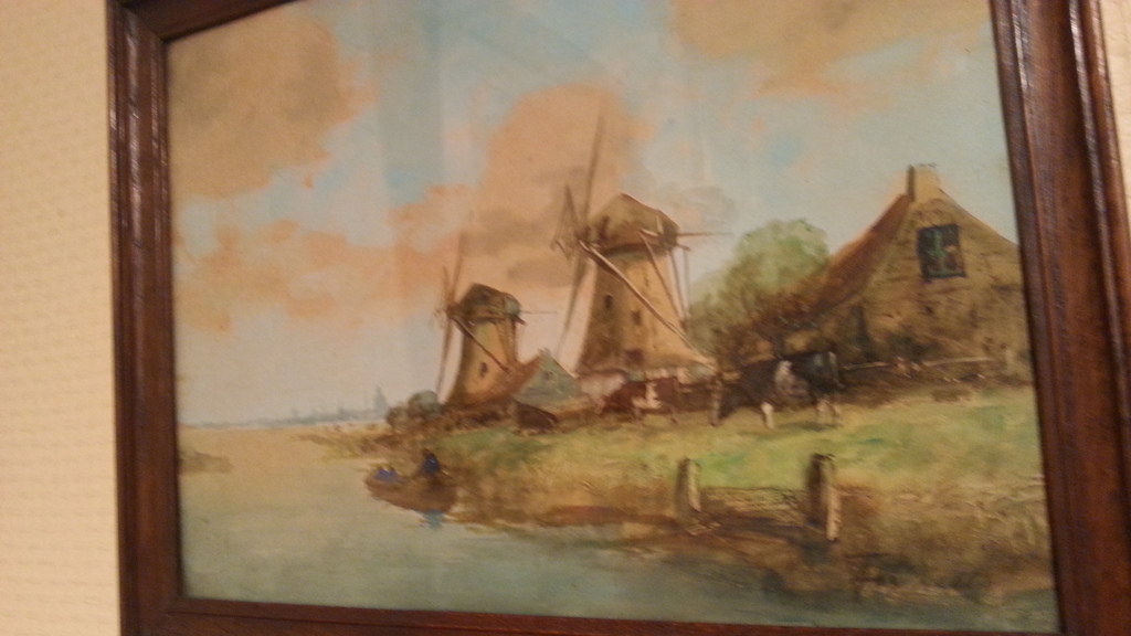 Adriaan Terhell: Aquarel, Boerderijen met molens en koeien aan het water kopen? Bied vanaf 75!