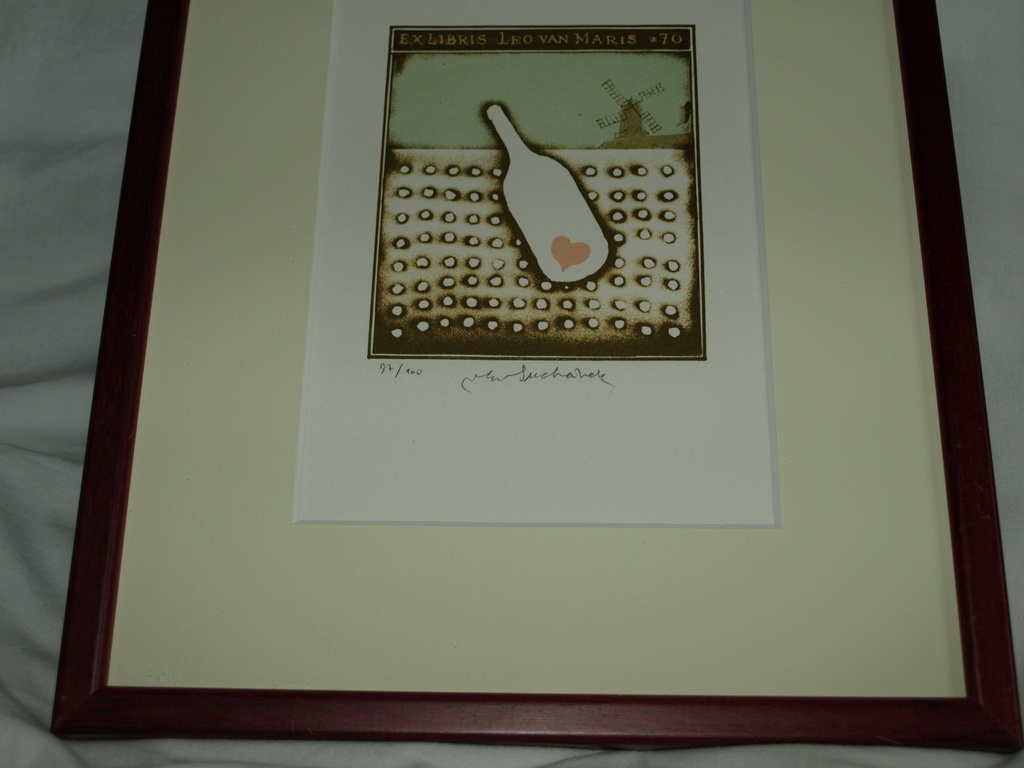 Vladimír Suchánek (1933) : Ex libris Leo van Maris –Gesigneerd & ingelijst- 2004 kopen? Bied vanaf 1!