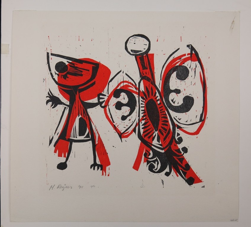 Herman Reijers: Houtsnede, Figuren verkocht voor € 100!