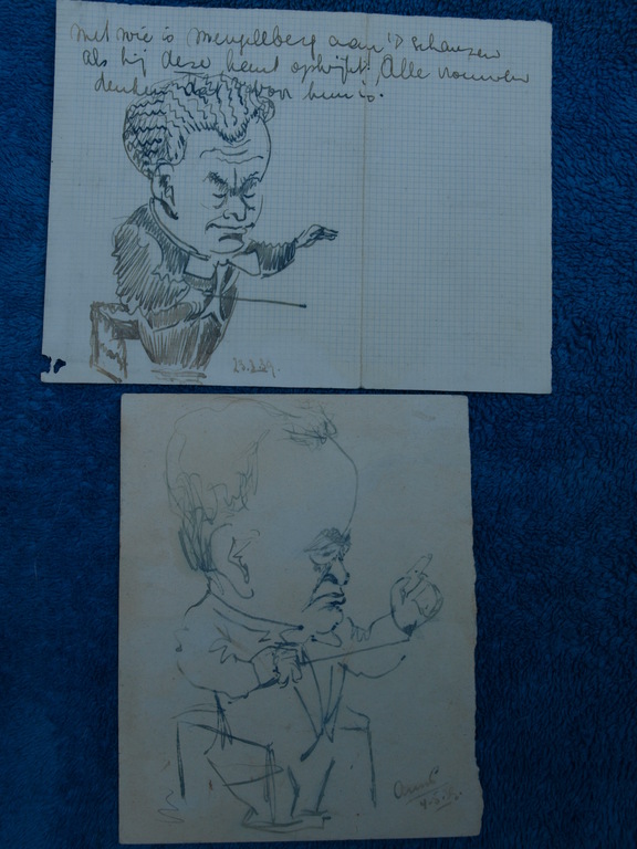 Tekening 2x – Willem Mengelberg – Dirigent Concertgebouw '39 kopen? Bied vanaf 20!