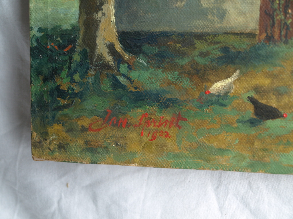 Onbekend : Olieverf op doek – Boerenlandschap – gesigneerd - 1922 kopen? Bied vanaf 1!