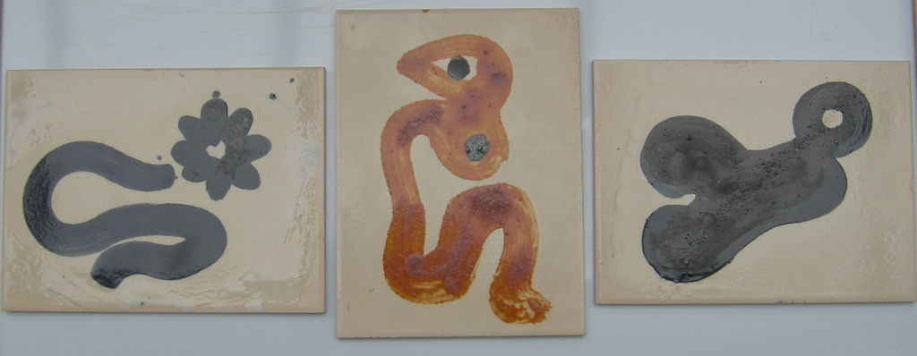 Ed Dukkers, 3 beschilderde tegels kopen? Bied vanaf 30!