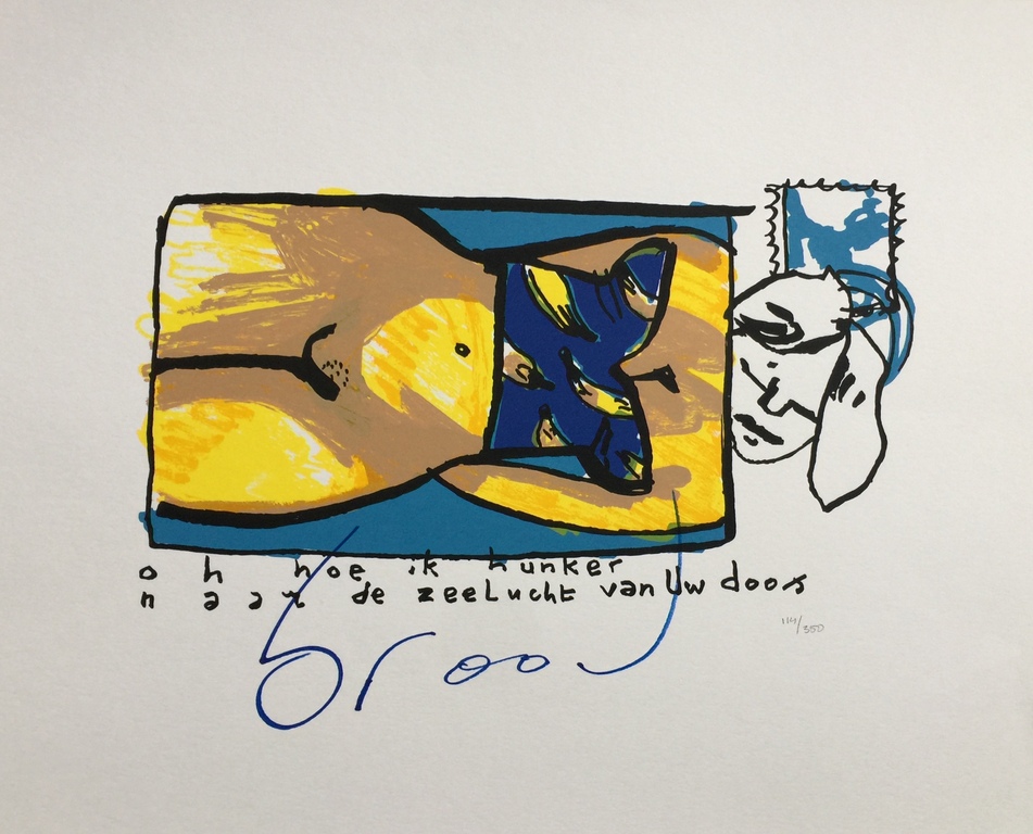 Herman Brood - Oh, hoe ik hunker - Originele hand gesigneerde zeefdruk kopen? Bied vanaf 1!