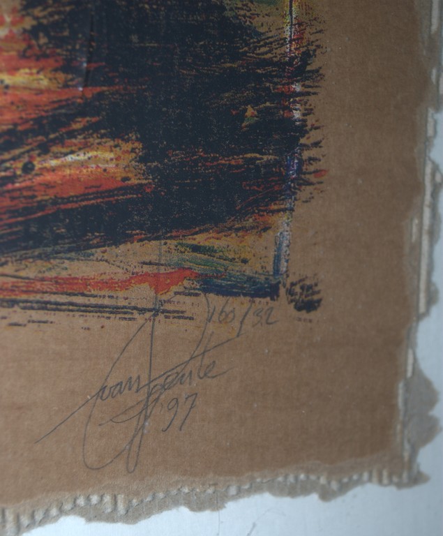 Zeefdruk opl.160 ex--Man met schilderspalet--Nieuw ingelijst kopen? Bied vanaf 20!