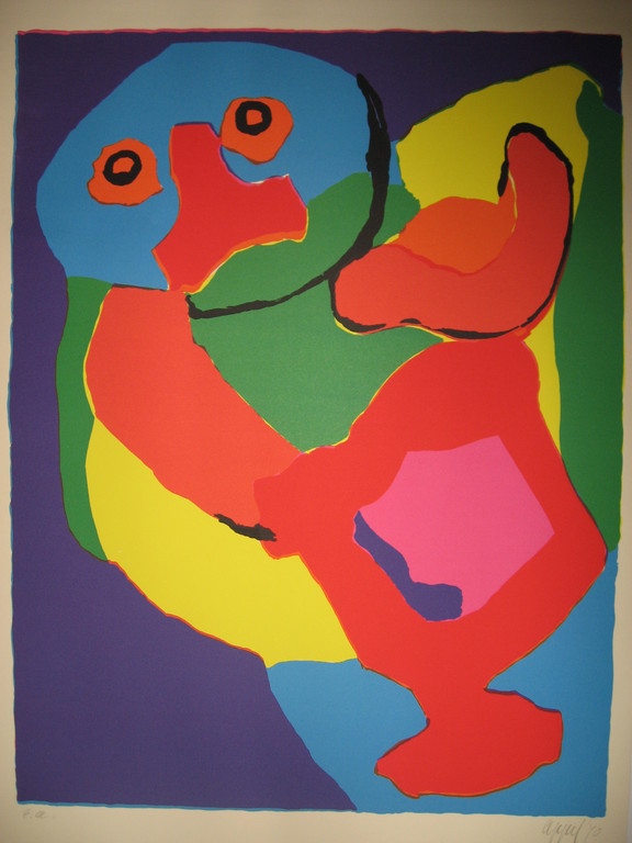 Karel Appel: Kleurenlitho - 'Dansende man' - 1970 kopen? Bied vanaf 450!