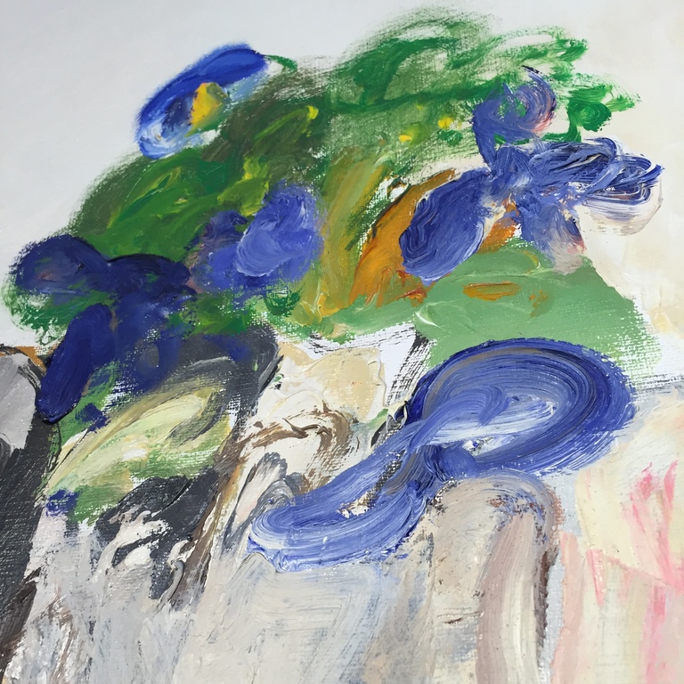 ANTON MARTINEAU Dikke olieverf op doek  Titel:Verse bloemen voor de dame kopen? Bied vanaf 999!