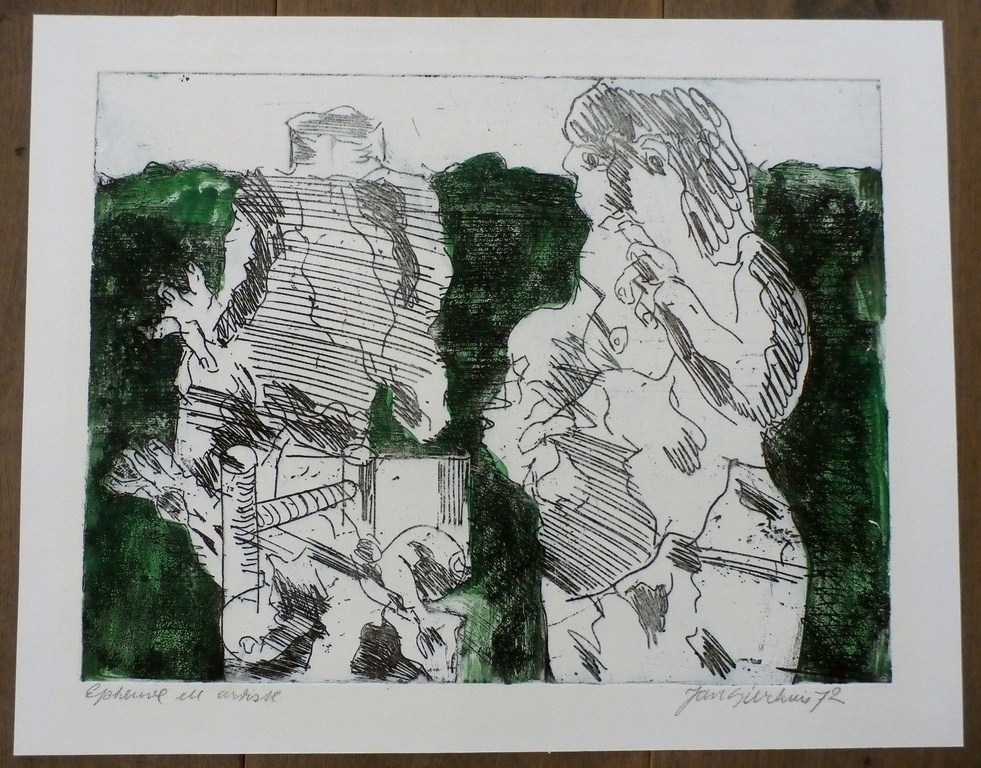 Jan Sierhuis - Ets: vrouwelijk naakt - 1972 kopen? Bied vanaf 75!