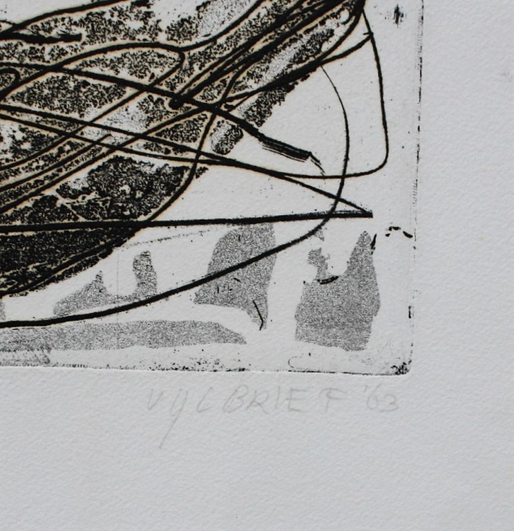 Ernst Vijlbrief (1934-2010): ets, abstracte compositie, 1963 kopen? Bied vanaf 1!