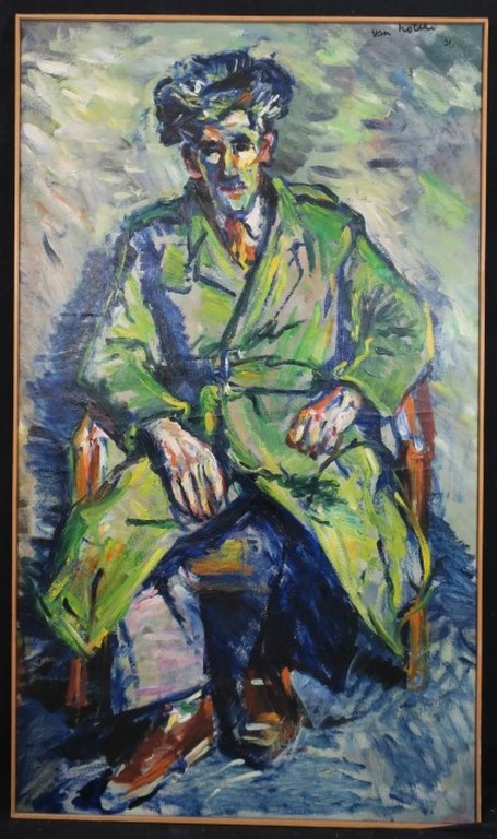 Jan van Holthe: Olieverf op doek,Portrait de pere Arons - Ingelijst (Zeer groot) verkocht voor € 208!