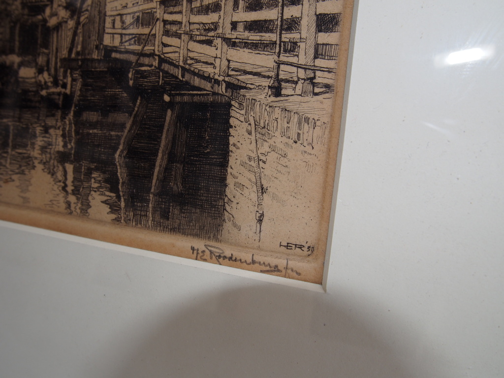 Hendrikus Roodenburg: ets, brugje Edam, 1959 kopen? Bied vanaf 20!