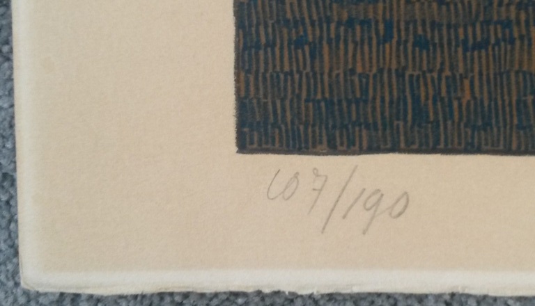 Mark Brusse - Schutting met emmers - litho  kopen? Bied vanaf 25!