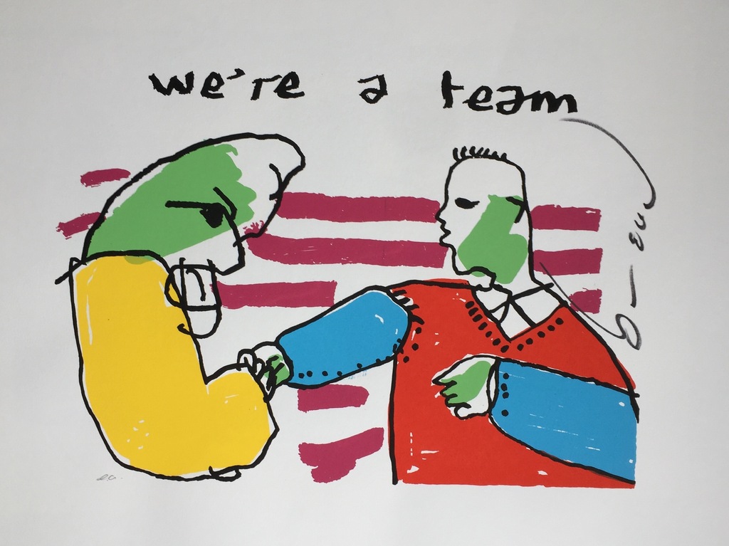 Herman Brood - Originele Kleurenzeefdruk: We're a team verkocht voor € 95!