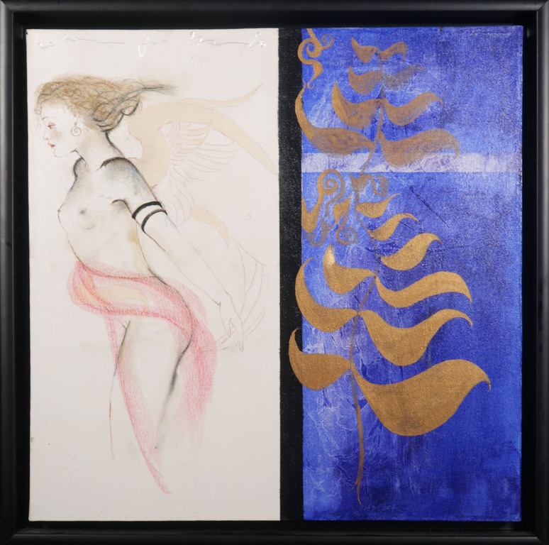 Herman Jan Bosch: Gemengde techniek op doek, Nuda Veritas - Ingelijst kopen? Bied vanaf 1!