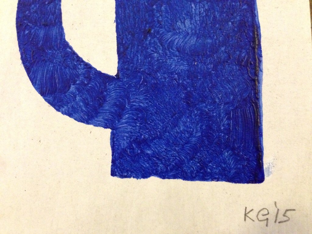 Klaas Gubbels - Blauwe kan - Met de hand ingekleurde sjabloondruk kopen? Bied vanaf 225!
