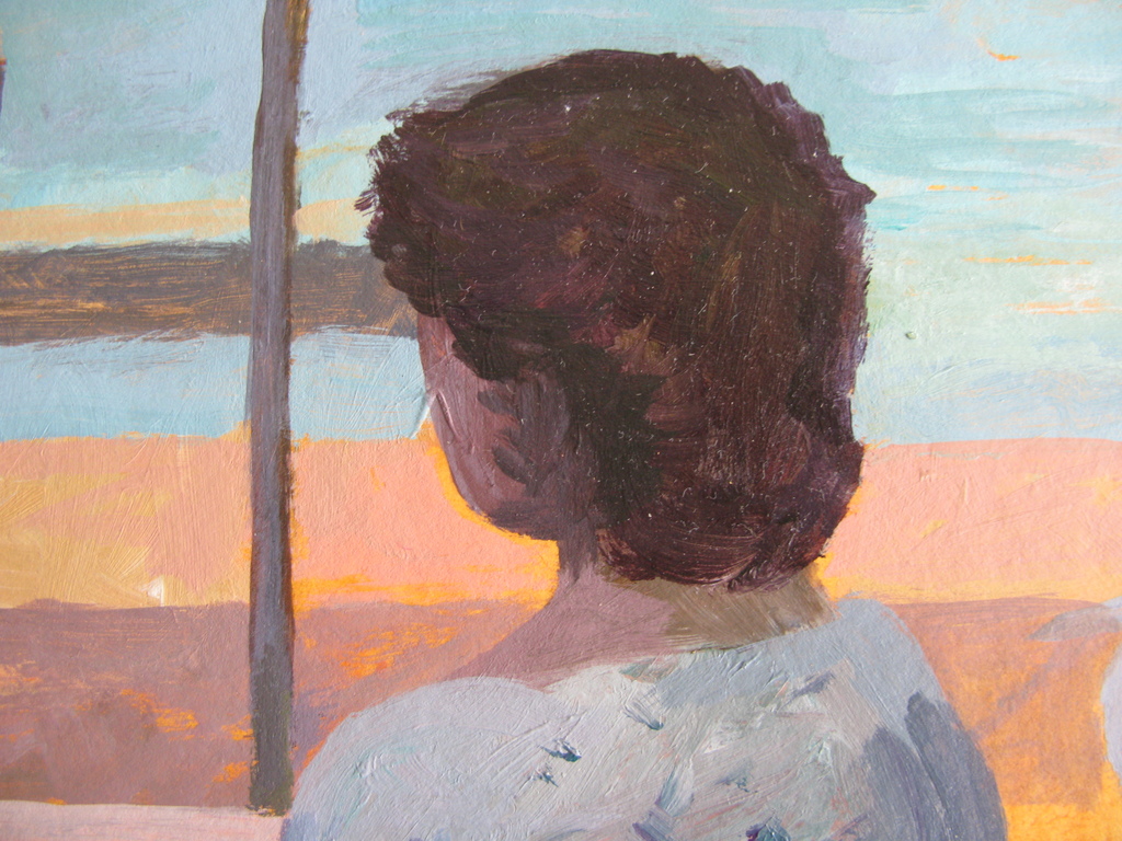 Hendrik Jan Visser - TERRAS AAN HET WATER - acryl op papier kopen? Bied vanaf 1!