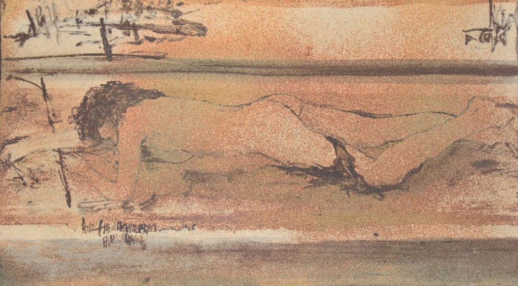 Reinier den Adel: Keramisch Tableau. Vrouwelijk naakt. kopen? Bied vanaf 80!