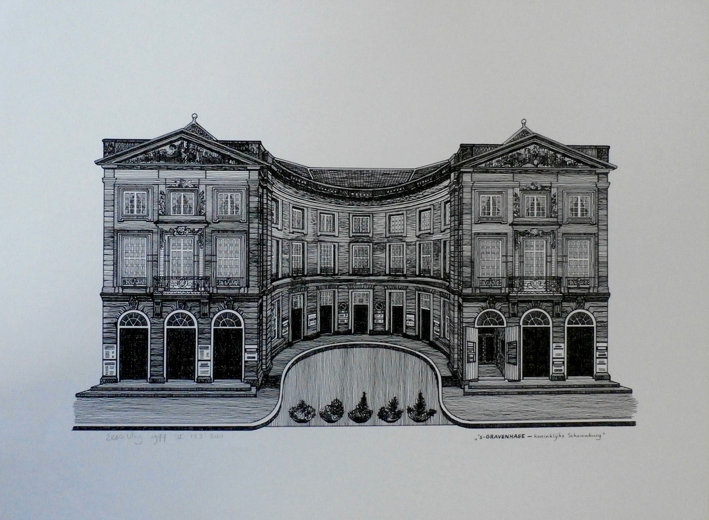 Sees Vlag - Litho: koninklijke schouwburg Den Haag - 1977 verkocht voor € 60!