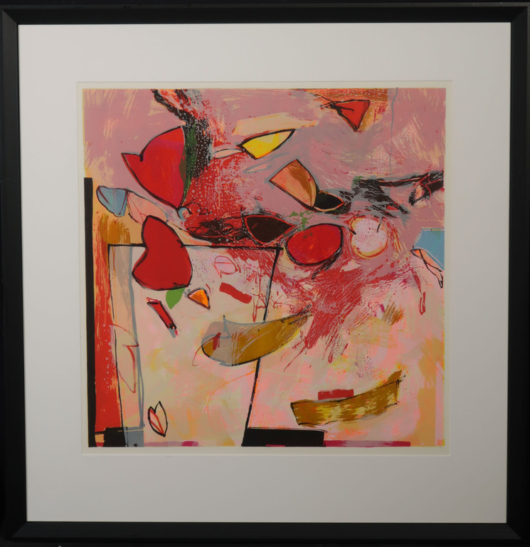 Pieter Vermeulen: Zeefdruk, Vaasverhaal - Ingelijst verkocht voor € 50!