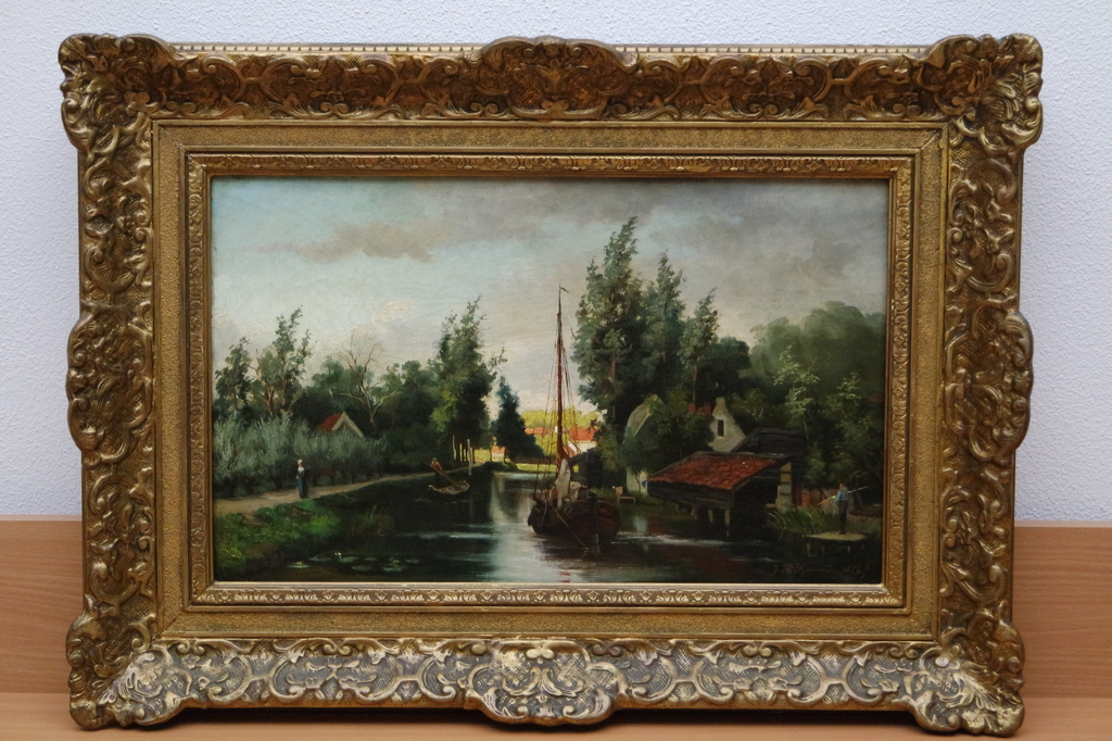 Jan Hillebrand WIJSMULLER (1855-1925) - olieverf op doek- landschap met zeilboot kopen? Bied vanaf 599!