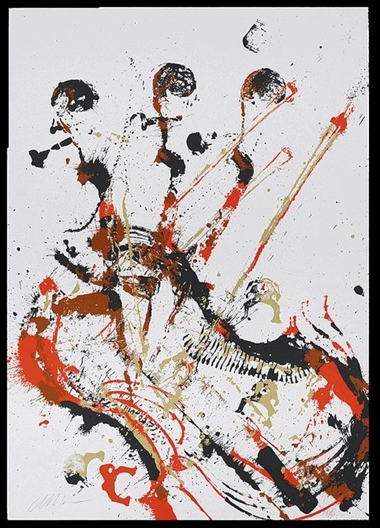 Arman: Zeefdruk, Melody for Strings II (groot!) verkocht voor € 220!