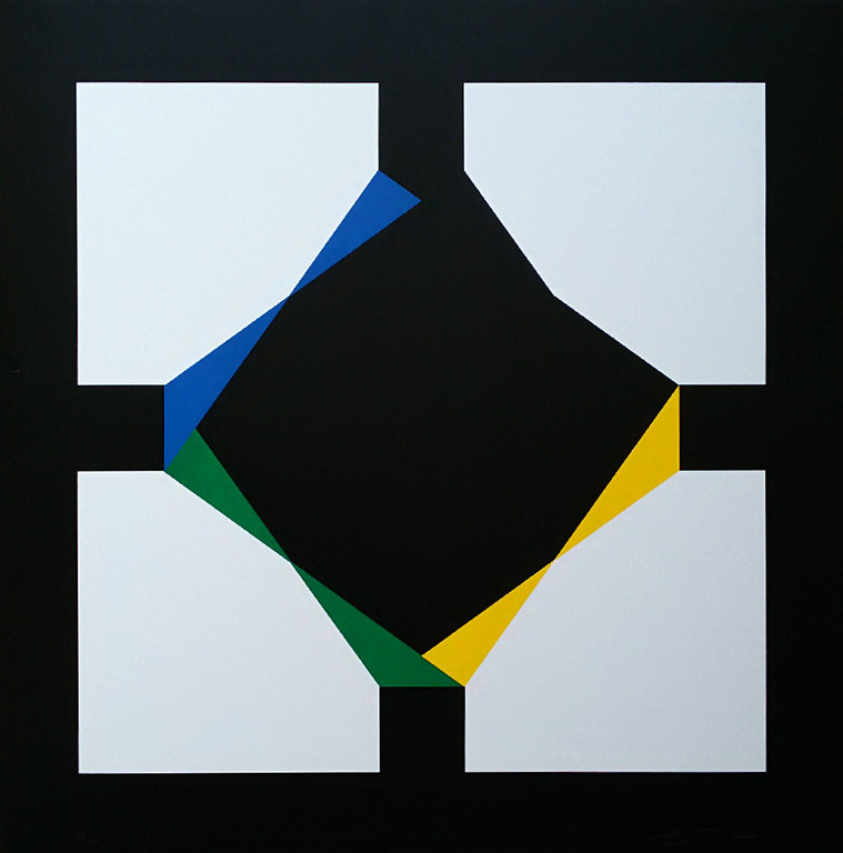Cyril Lixenberg - Geometrische compositie, zeefdruk verkocht voor € 50!