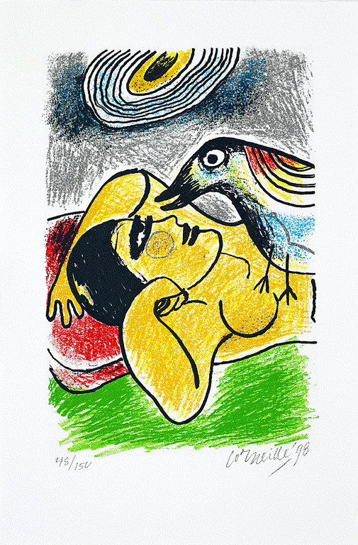 Corneille: Portfolio (luxe editie) met 3x Zeefdruk + boek, Femme et oiseaux II kopen? Bied vanaf 250!