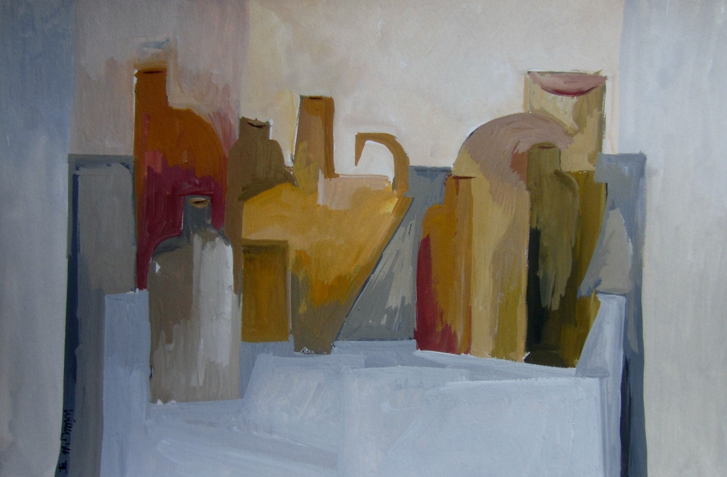 Kubistische stillevens - gouache/aquarel 7x - 1988 kopen? Bied vanaf 1!