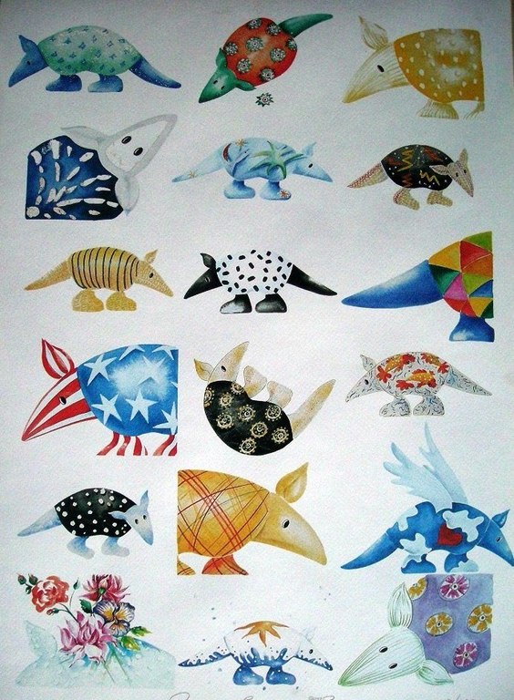 Irene Rezzonico Kleurenzeefdruk Armadillo kopen? Bied vanaf 10!