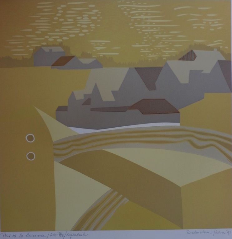 HARR SCHEFFER   Gr.Linosnede   ,,PONT DE LA COURONNE,,  Handgesigneerd kopen? Bied vanaf 35!