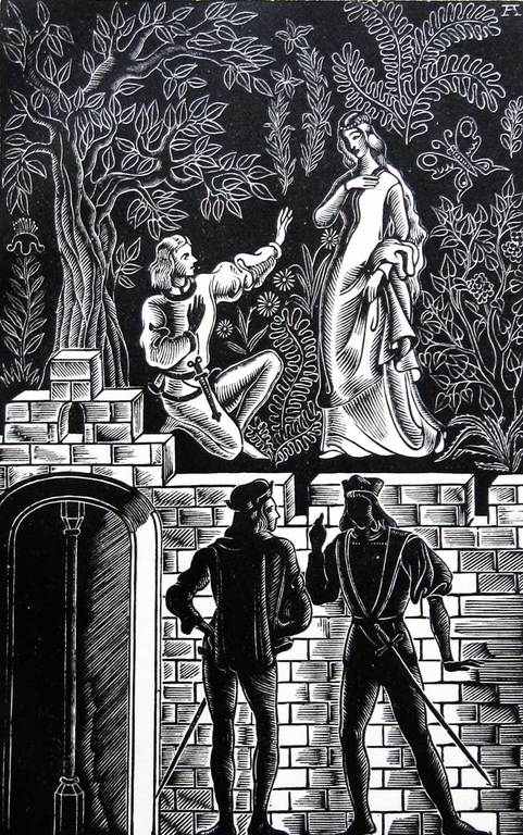 Houtsnede uit ROMEO OF DE MINNAAR DER LIEFDE, Desiré Acket, 1941. kopen? Bied vanaf 6!