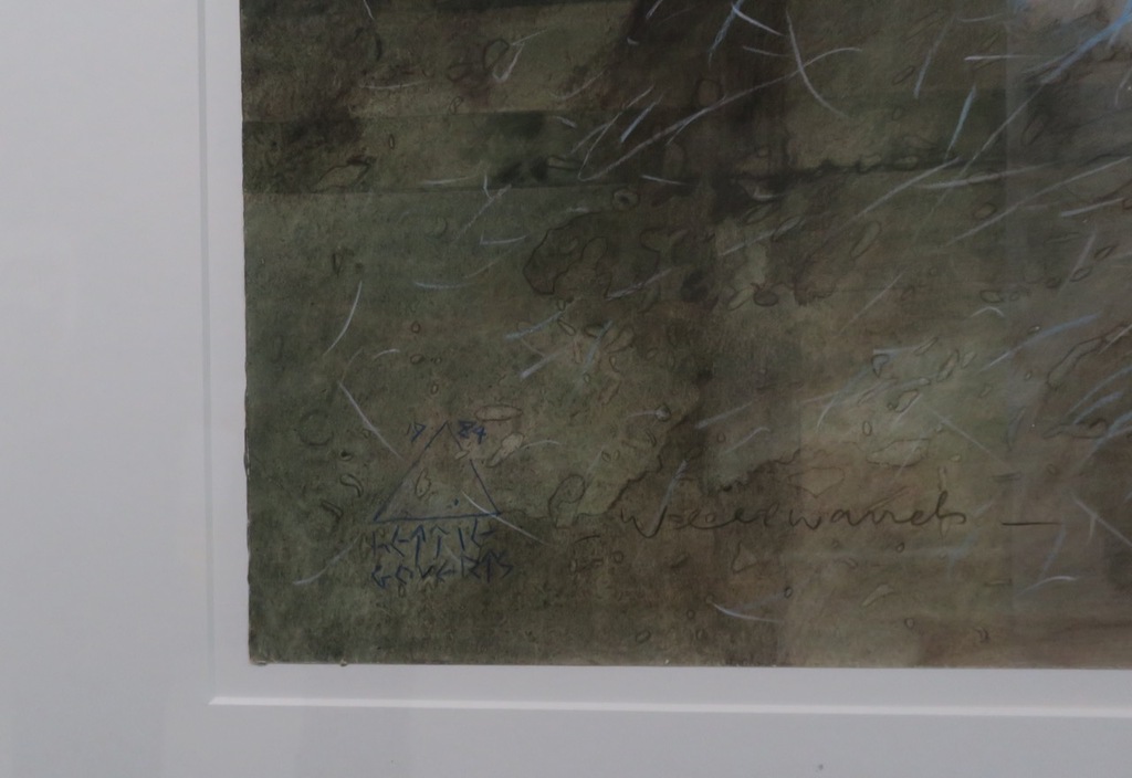 Hetty Goverts: Gemengde techniek op papier, Weerwarrels - Ingelijst kopen? Bied vanaf 60!