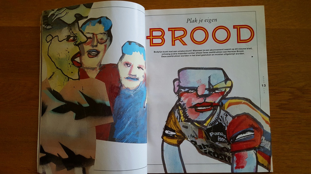 Herman Brood, mixed media, 3 koppen kopen? Bied vanaf 950!