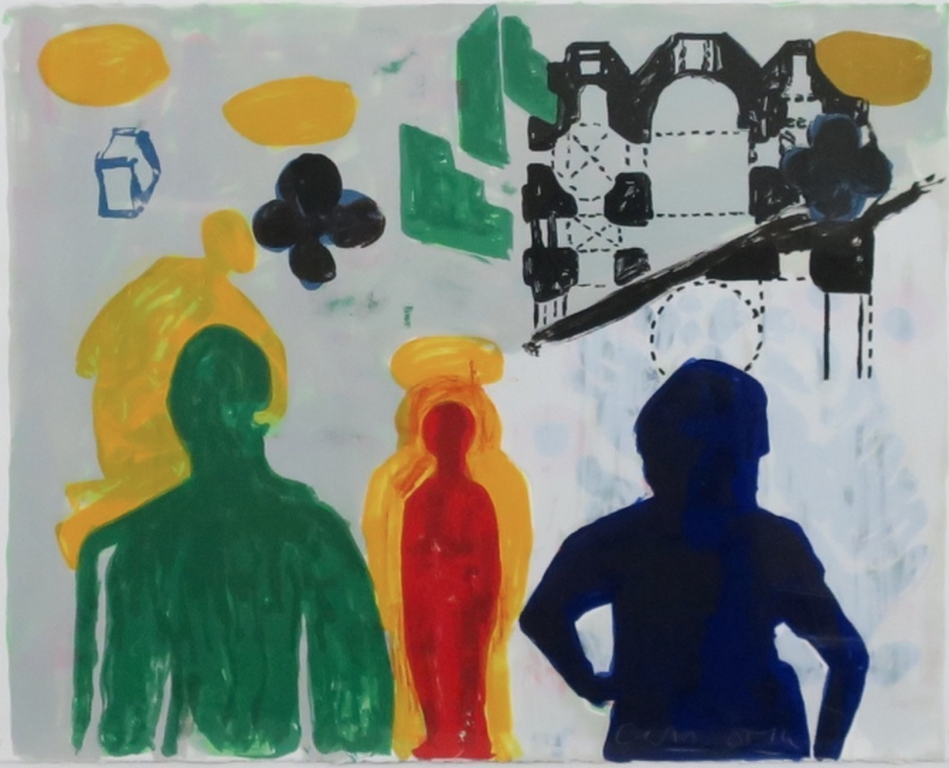 Cees Dolk: Zeefdruk, Figurenplan 3 - Ingelijst kopen? Bied vanaf 20!