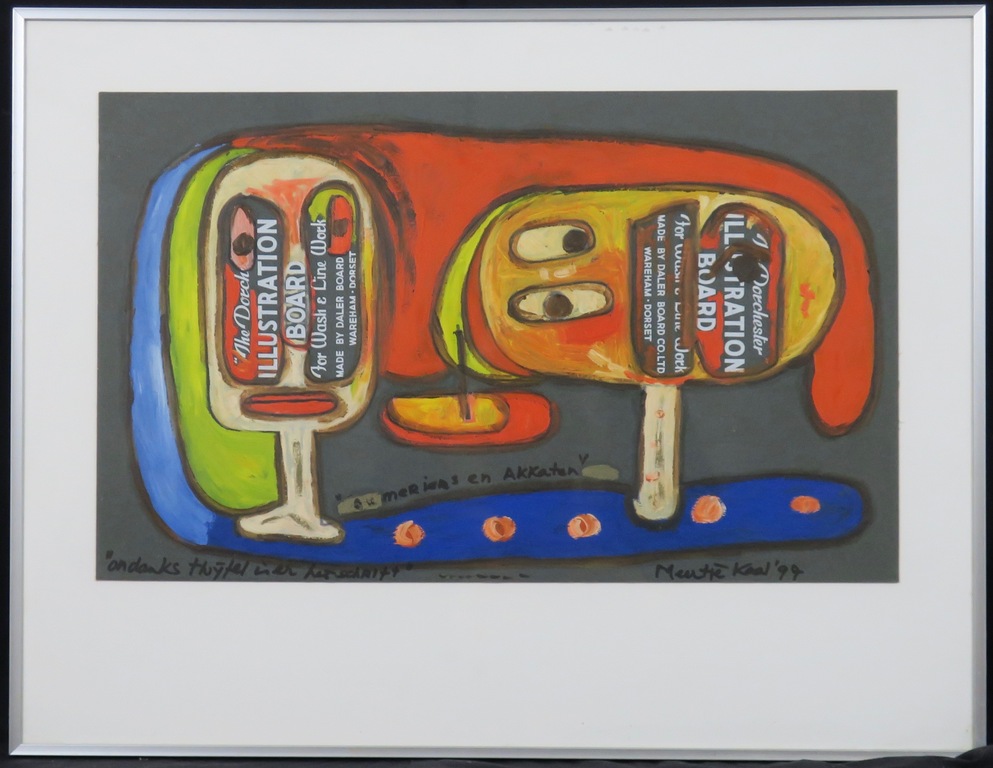 Meertje Kaal: Acryl en collage op papier, Ondanks twijfel - Ingelijst kaufen? Bieten Sie von 1!
