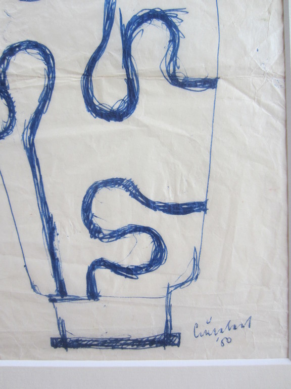 LUCEBERT UNIEKE TEKENING COBRA 1950 kopen? Bied vanaf 1!