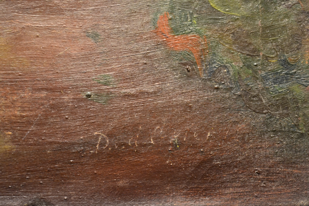 Onbekende kunstenaar - Olieverf op doek - Straatje met wandelende vrouw kopen? Bied vanaf 1!