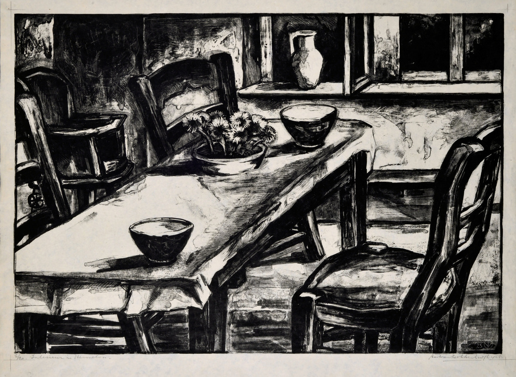 Aart van Dobbenburgh: Litho - Interieur in Hermaton - 1925 verkocht voor € 56!