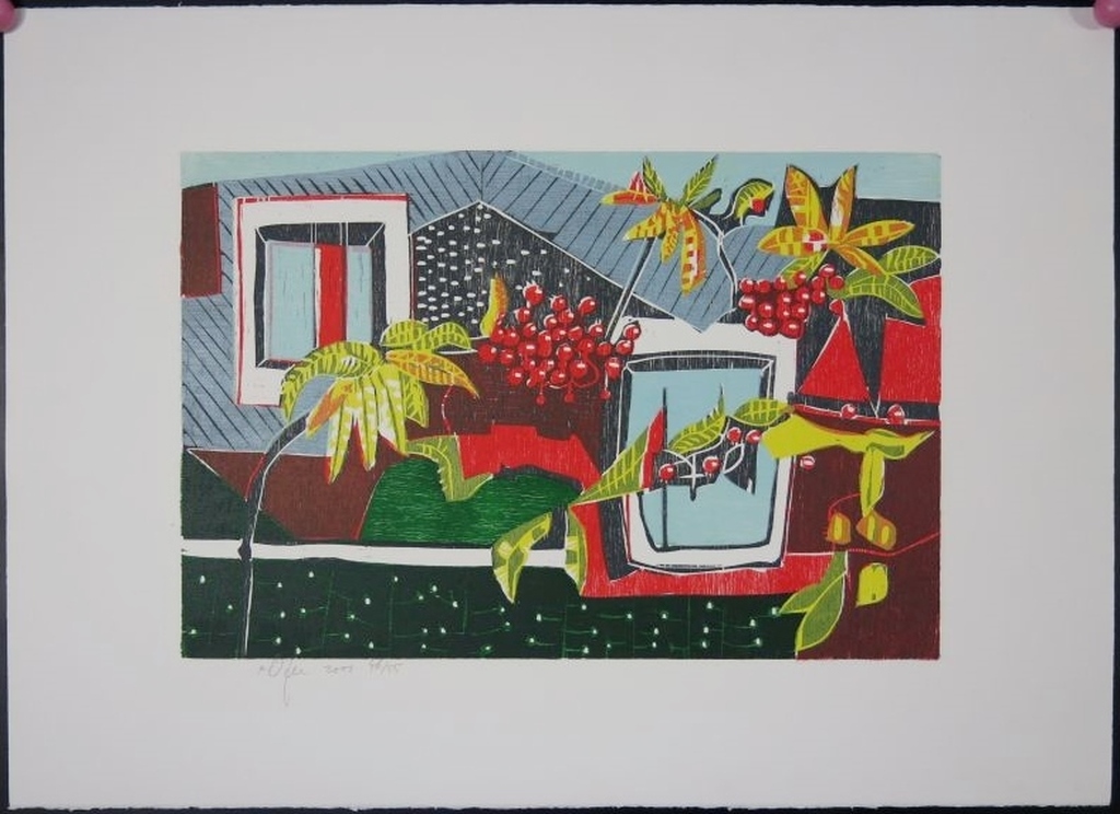 Vincent van Ojen: Houtsnede, Compositie bessentakjes kopen? Bied vanaf 1!