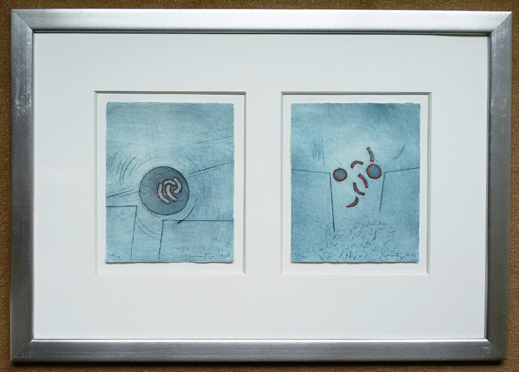 Jan Montyn - Pendant, aquatint etsen (mooi ingelijst) kopen? Bied vanaf 170!