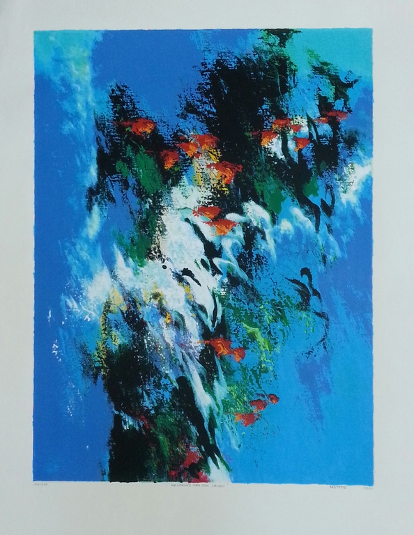 Mattie Schilders ,zeefdruk , titel  verkocht voor € 40!