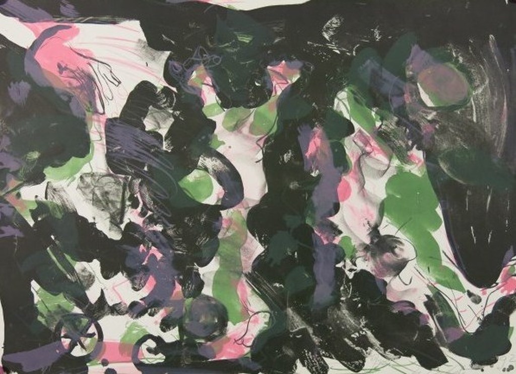 Ger Lataster, zeefdruk: Donkere tuin verkocht voor € 160!