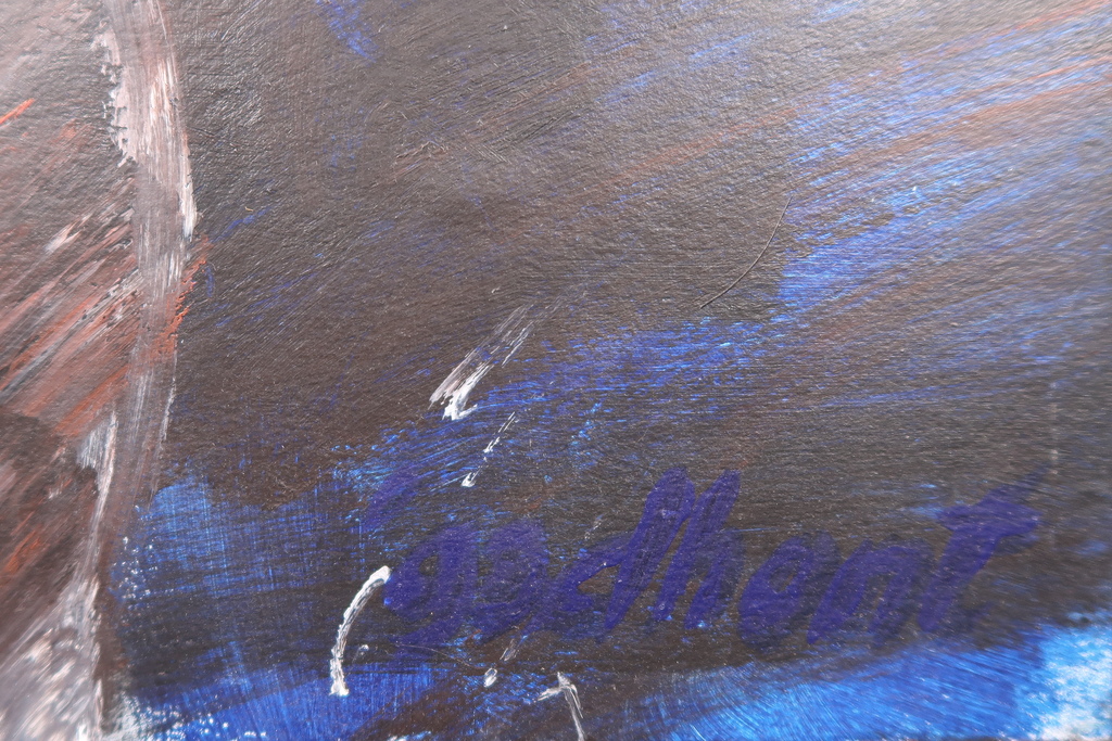 Michiel Czn Dhont; abstracte voorstelling van drie figuren, olieverf op paneel kopen? Bied vanaf 1!