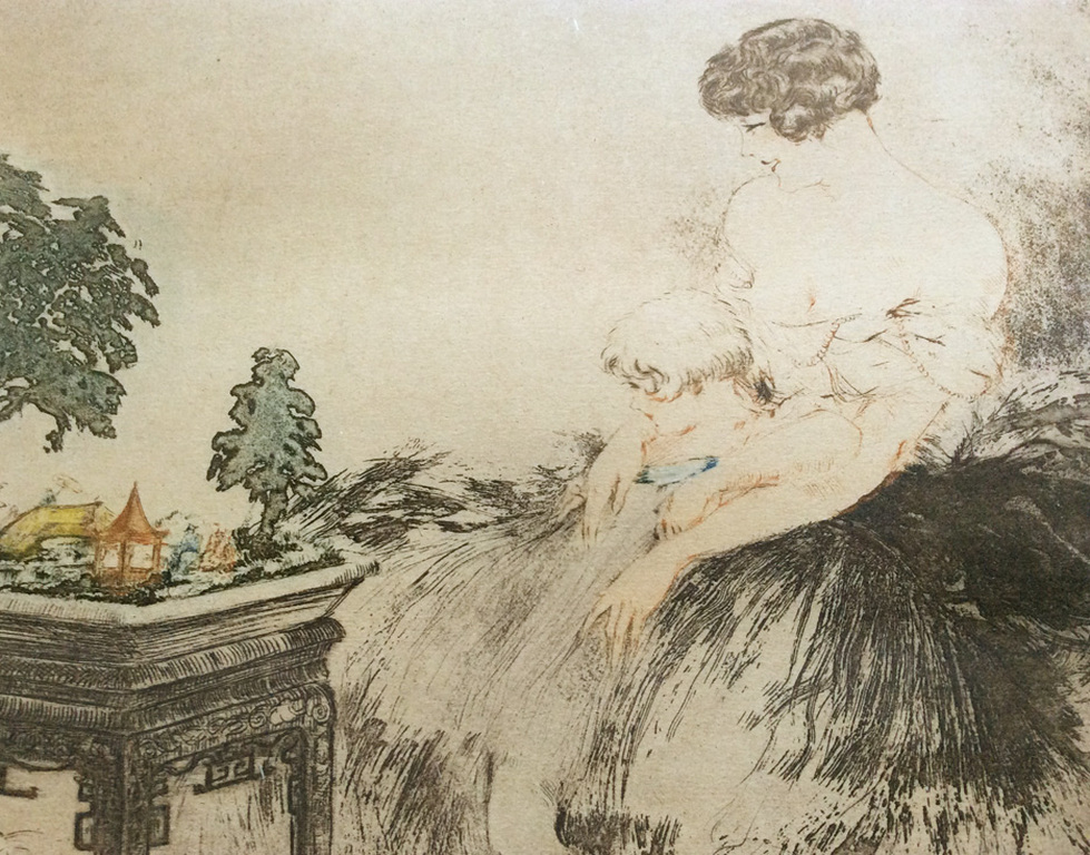 Louis Icart - Le Jardin Japonais - ets, aquatint kopen? Bied vanaf 75!