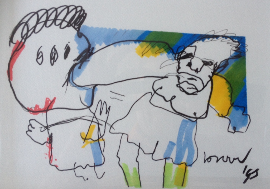 Herman Brood - Originele Viltstift Tekening, getiteld: Vuist in mond kopen? Bied vanaf 1!