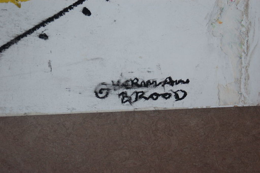 Herman Brood, wasco krijt op hout, spoorlijn kopen? Bied vanaf 100!