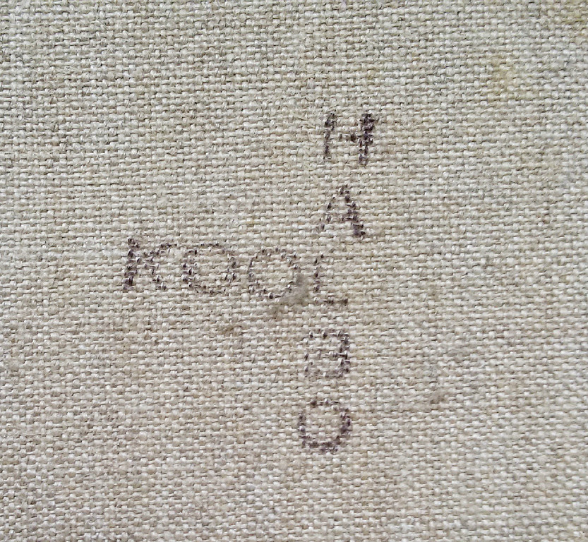 Halbo Kool - Geometrisch abstract, olieverf op doek (ingelijst) kopen? Bied vanaf 750!