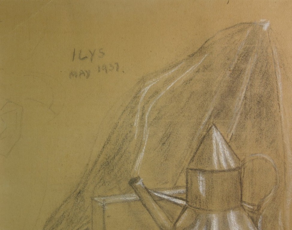 Onbekend gesigneerd: Krijt op papier, Stilleven + vier etsen kopen? Bied vanaf 1!