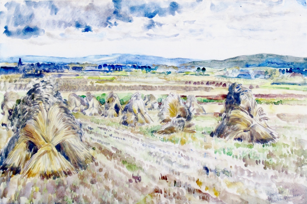 Wim van Woerkom (1905-1998) - Aquarel Groesbeek - 1942 verkocht voor € 160!